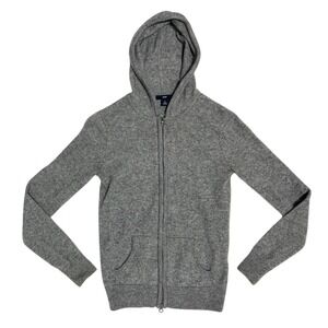 GAP Women's Grey Heathered Cashmere Knit Zip Up Hoodie Casual Comfort XS
